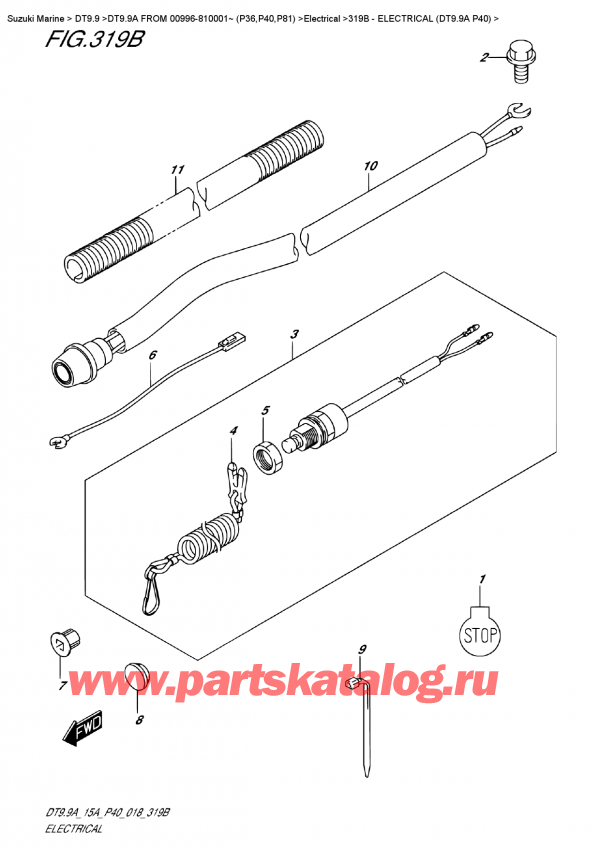   ,    , Suzuki DT9.9A S FROM 00996-810001~ (P40)  2018 , Electrical  (Dt9.9A  P40) -  (Dt9.9A P40)