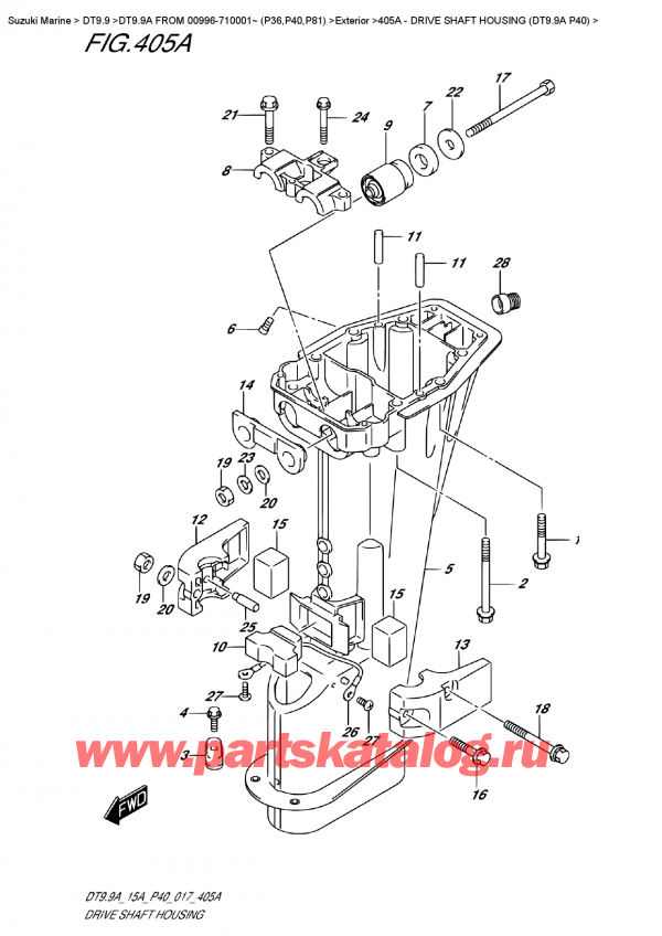 ,   , SUZUKI DT9.9A S/L  FROM 00996-710001~ (P40)  , Drive Shaft Housing  (Dt9.9A  P40)