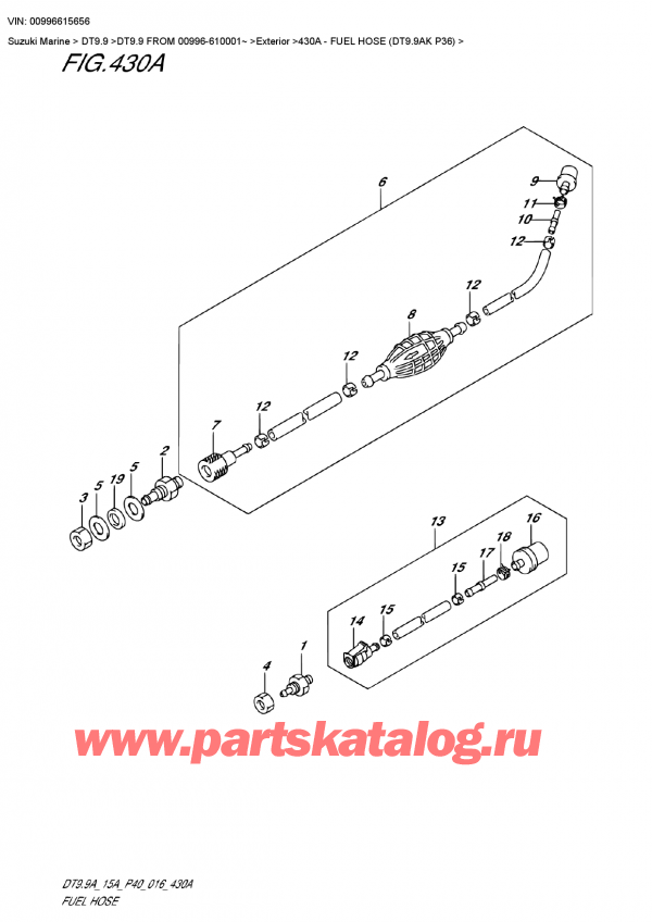  ,    , Suzuki DT9.9 FROM 00996-610001~ ,   (Dt9.9Ak P36)