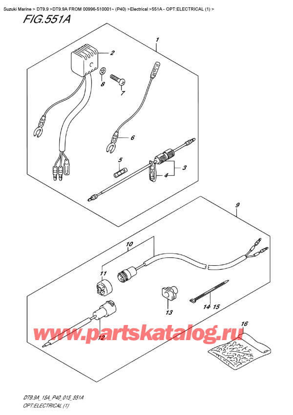  ,   , Suzuki DT9.9A S FROM 00996-510001~ (P40)   2015 , Opt:electrical  (1)