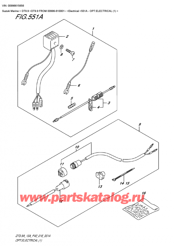  ,   ,  DT9.9 FROM 00996-610001~   2016 , Opt:electrical (1) - :  (1)