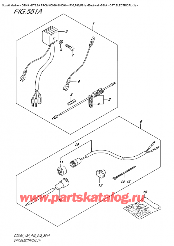 ,   , Suzuki DT9.9A S FROM 00996-810001~ (P40), Opt:electrical  (1) - :  (1)