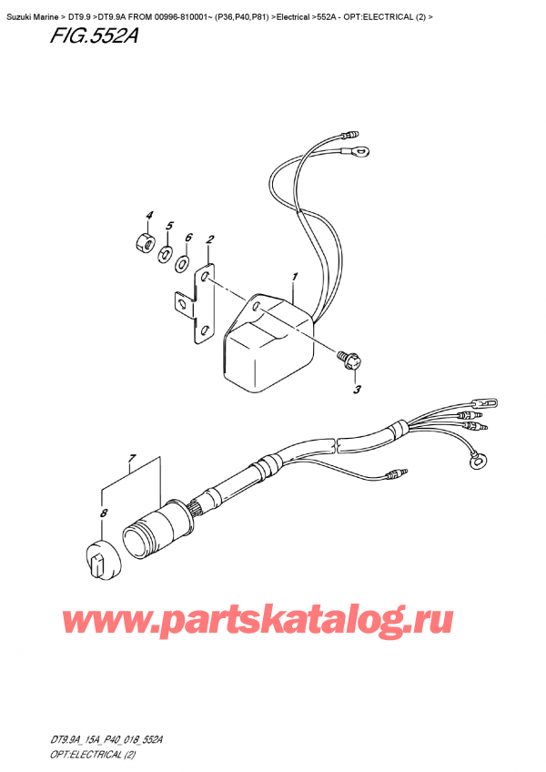 ,    , Suzuki DT9.9A S FROM 00996-810001~ (P40)  2018 , Opt:electrical  (2) - :  (2)