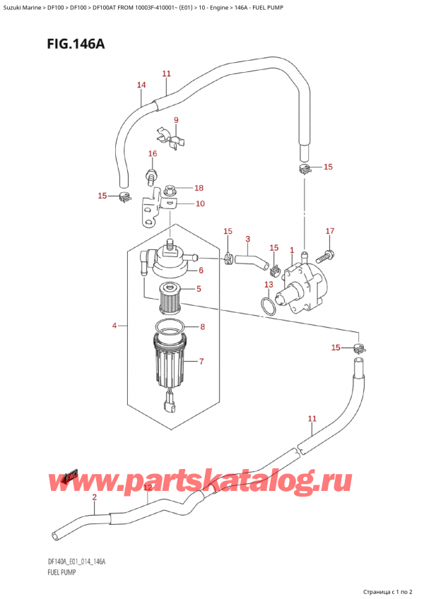  ,   , Suzuki Suzuki DF100A TL / TX FROM 10003F-410001~  (E01) - 2014,  