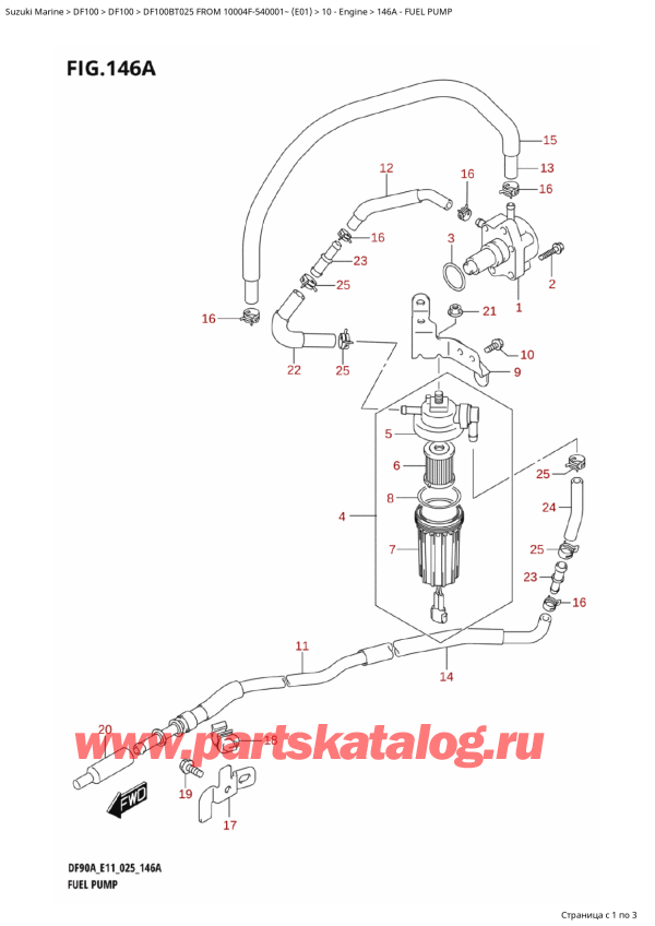  ,    , SUZUKI DF100B TL / TX FROM 10004F-540001~ (E01 025), Fuel Pump -  