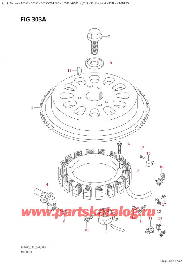  ,   , Suzuki Suzuki DF100C TL / TX FROM 10005F-440001~  (E01 2024)  2024 , Magneto