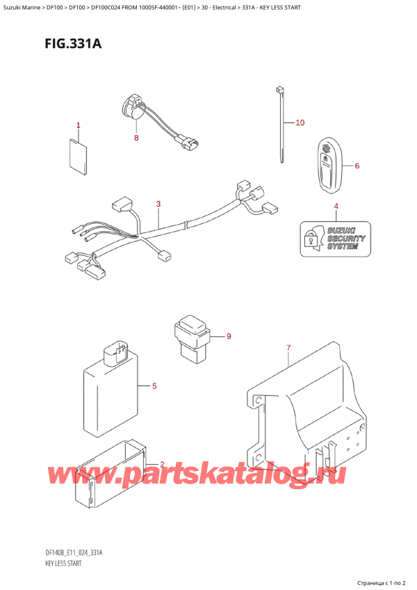  ,    , Suzuki Suzuki DF100C TL / TX FROM 10005F-440001~  (E01 2024)  2024 ,  Less Start / Key Less Start