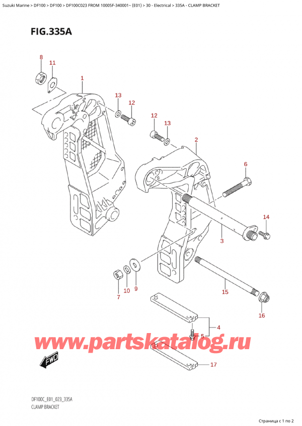 ,   , Suzuki Suzuki DF100C TL / TX FROM 10005F-340001~  (E01 023),  