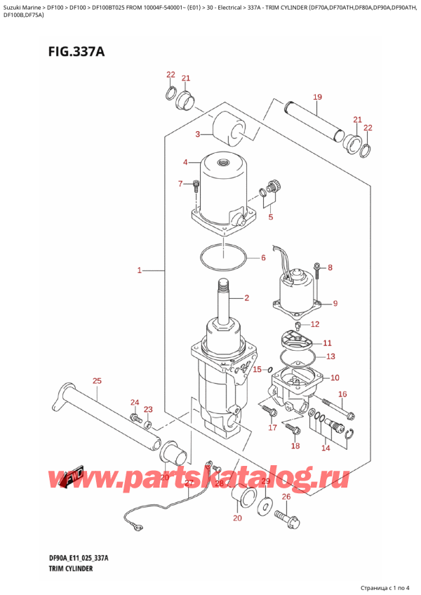   ,   , Suzuki DF100B TL / TX FROM 10004F-540001~ (E01 025)  2025 ,   (Df70A, Df70Ath, Df80A, Df90A, Df90Ath, - Trim  Cylinder  (Df70A,Df70Ath,Df80A,Df90A,Df90Ath,