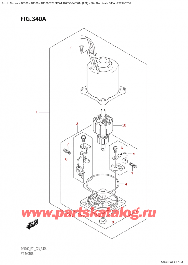  ,   , Suzuki Suzuki DF100C TL / TX FROM 10005F-340001~  (E01 023)  2023 , Ptt Motor -  