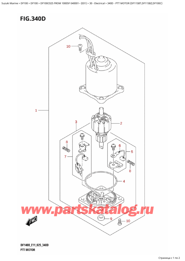  ,   , SUZUKI DF100C TL / TX FROM 10005F-540001~ (E01 025), Ptt  Motor  (Df115Bt,Df115Bz,Df100C)