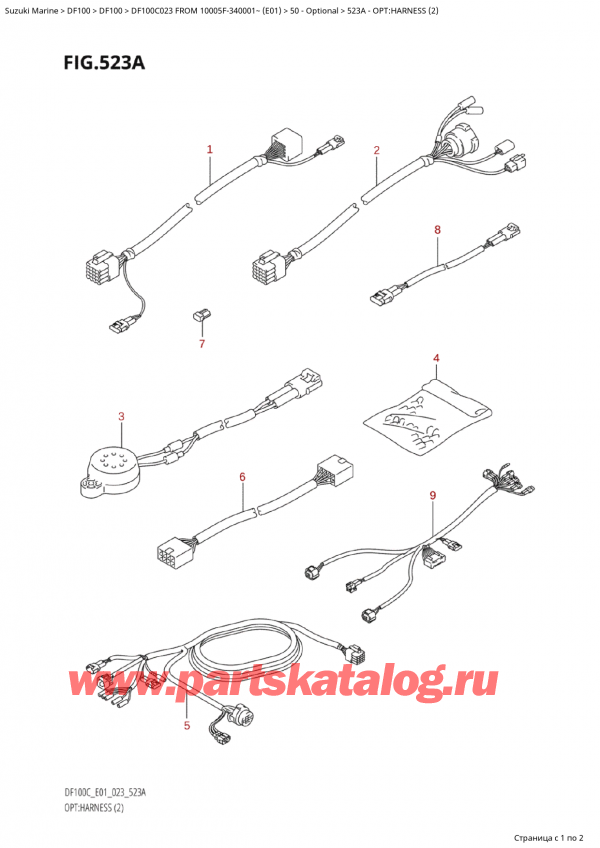  ,   , Suzuki Suzuki DF100C TL / TX FROM 10005F-340001~  (E01 023)  2023 , Opt:harness (2)