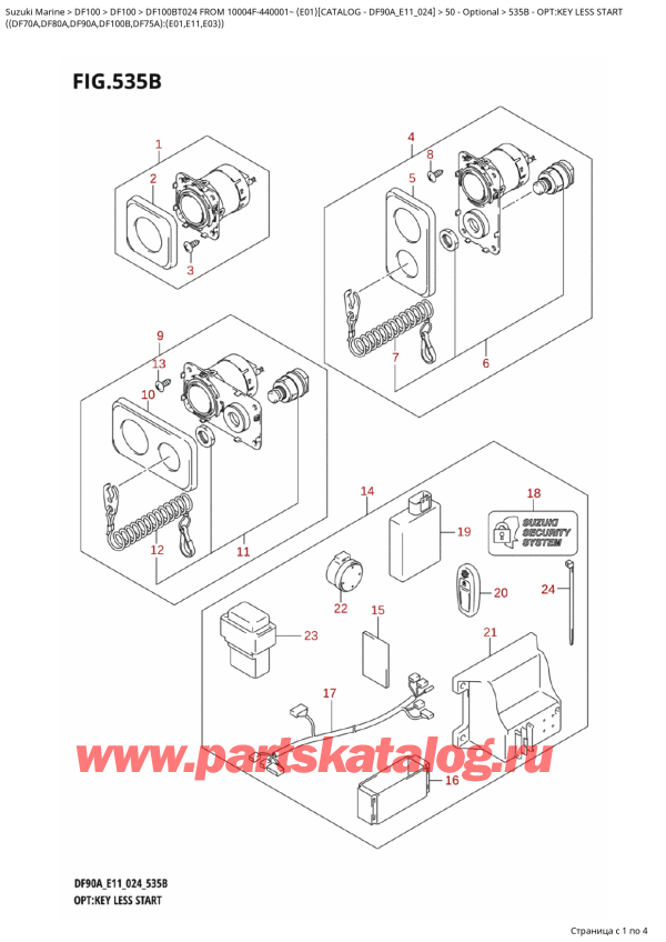  ,   , Suzuki   DF100B TL / TX FROM 10004F-440001~  (E01 024), :  Less Start