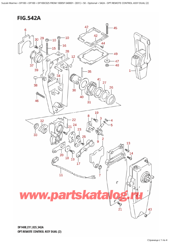   ,  , SUZUKI DF100C TL / TX FROM 10005F-540001~ (E01 025), Opt:remote  Control  Assy  Dual  (2) / :     Dual (2)