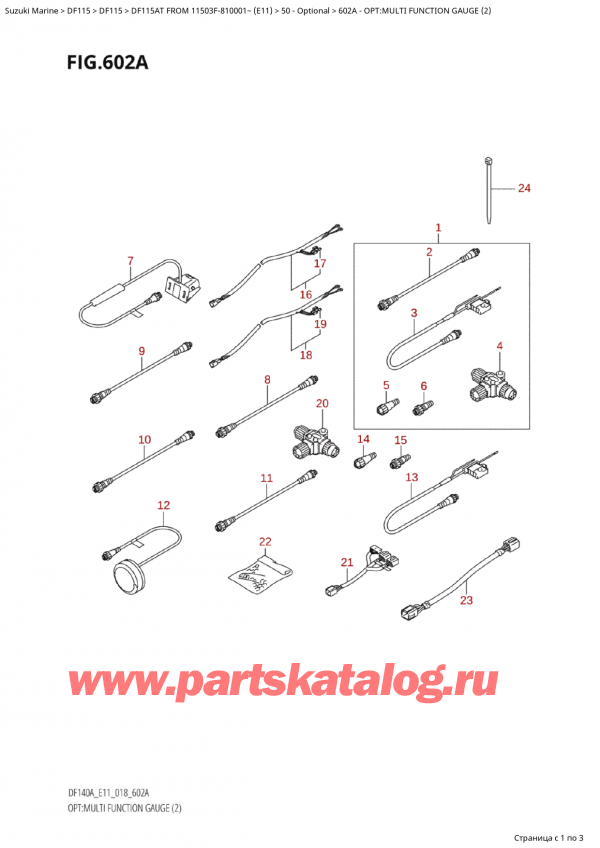 ,   , Suzuki Suzuki DF115A TS / TL FROM 11503F-810001~  (E11) - 2018  2018 , : multi Function Gauge (2)