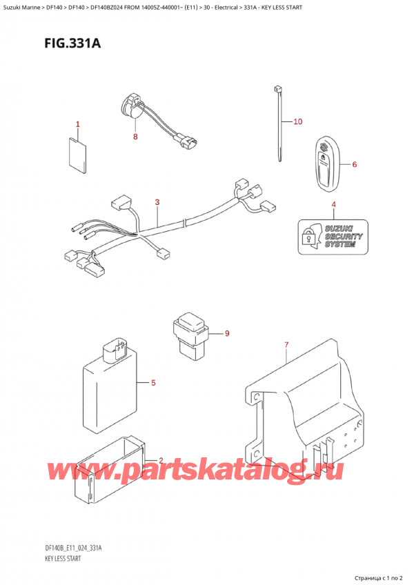  ,    , Suzuki Suzuki DF140B ZL / ZX FROM 14005Z-440001~  (E11 024),  Less Start / Key Less Start