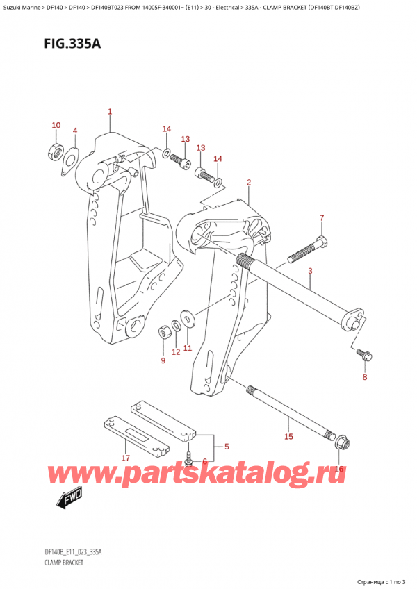  ,  , SUZUKI Suzuki DF140B TL / TX FROM 14005F-340001~  (E11) - 2023, Clamp Bracket (Df140Bt,Df140Bz) /   (Df140Bt, Df140Bz)