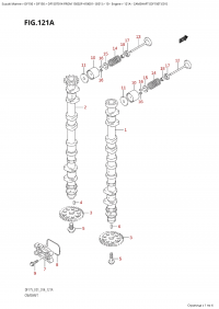 121A - Camshaft (Df150T:e01) (121A -   (Df150T: e01))