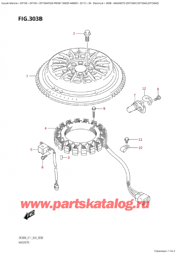  ,    , Suzuki Suzuki DF150A TL / TX FROM 15003F-440001~  (E11 024)  2024 , Magneto  (Df150At,Df150As,Df150Az)