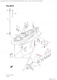 407A - Gear Case (Df150T:e01) (407A -    (Df150T: e01))