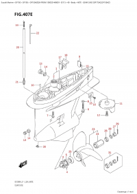 407E - Gear Case (Df175Az,Df150Az) (407E -    (Df175Az, Df150Az))