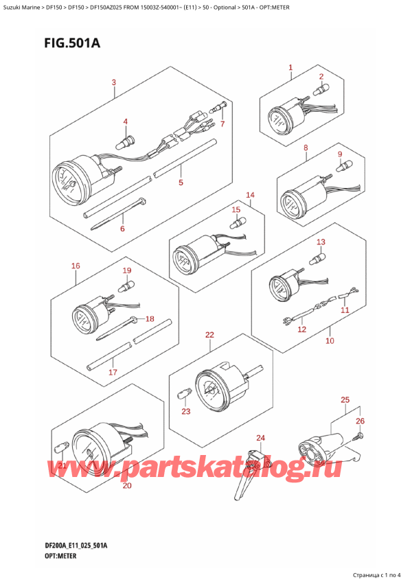  ,   ,  DF150A ZL / ZX FROM 15003Z-540001~ (E11 025)  2025 , :  / Opt:meter