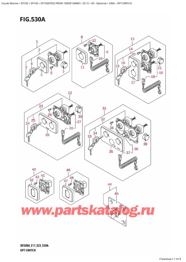 ,    , Suzuki DF150A TL / TX FROM 15003F-540001~ (E11 025), Opt:switch - : 