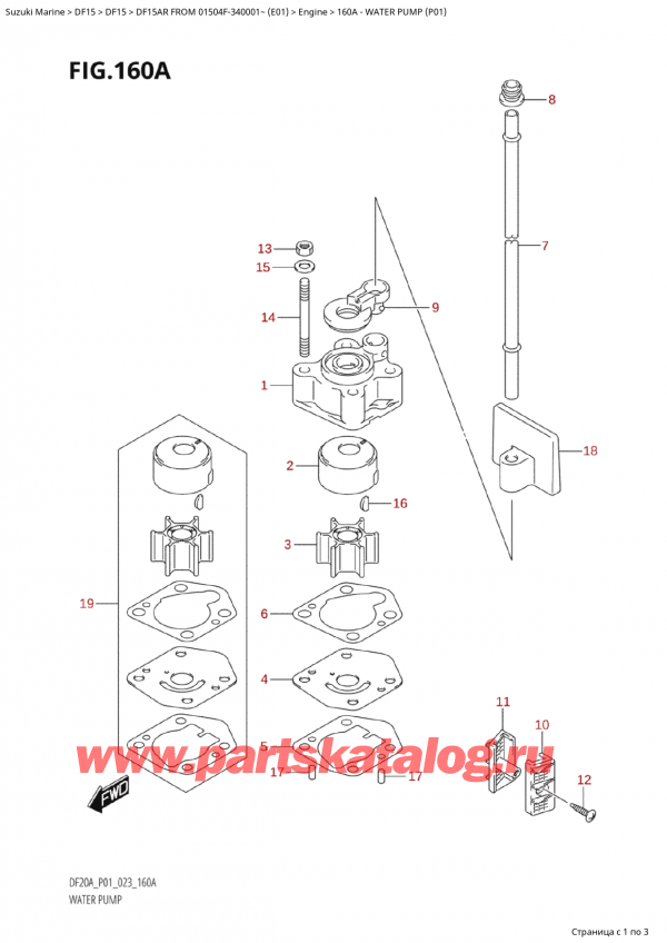 ,    ,  Suzuki DF15A RS / RL FROM 01504F-340001~ (E01) - 2023  2023 , Water Pump (P01)