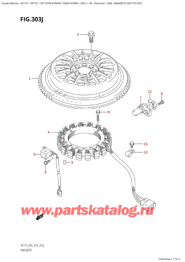   ,   , Suzuki Suzuki DF175T L / X FROM 17502F-410001~  (E01) - 2014,  (Df175T: e01) - Magneto (Df175T:e01)