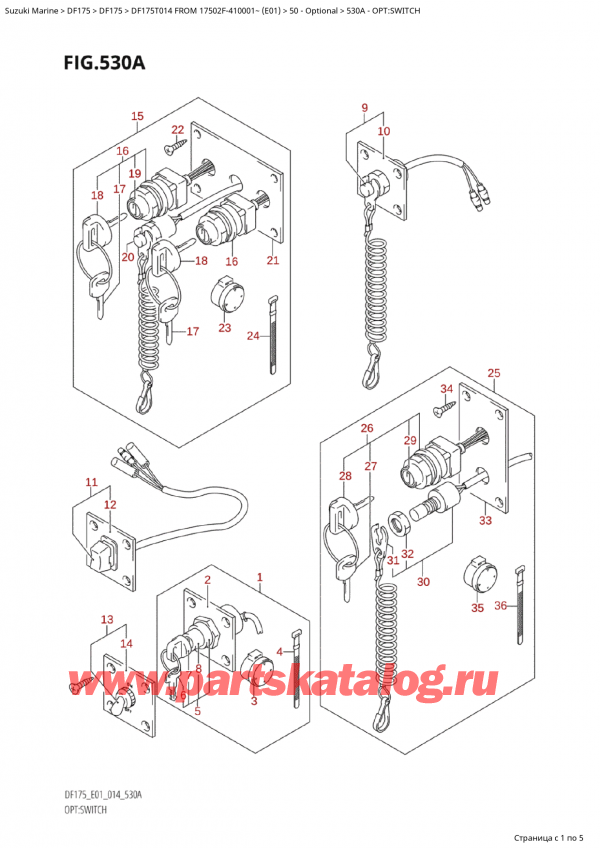  ,   , Suzuki Suzuki DF175T L / X FROM 17502F-410001~  (E01) - 2014, : 