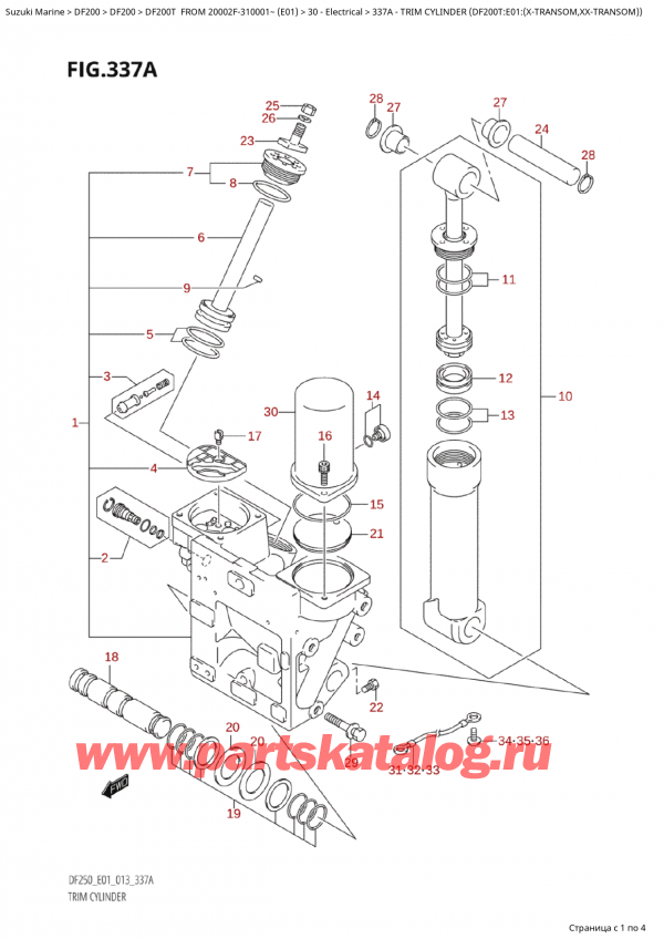 ,   , Suzuki Suzuki DF200T X / XX FROM 20002F-310001~  (E01 013), Trim  Cylinder  (Df200T:e01:(XTransom,XxTransom))