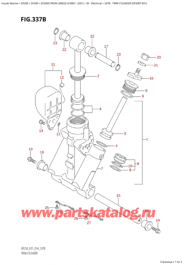  ,   , Suzuki Suzuki DF200Z X / XX FROM 20002Z-410001~  (E01) - 2014  2014 , Trim Cylinder (Df200T:e01)