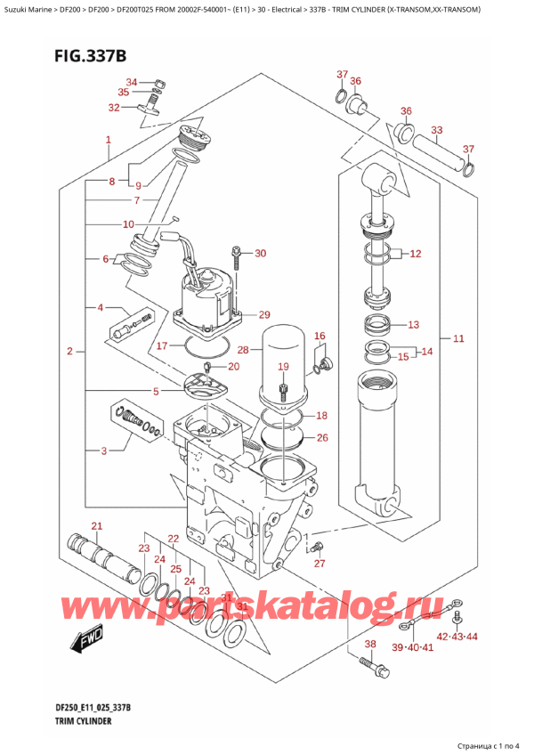  ,    , Suzuki DF200T X / XX FROM  20002F-540001~ (E11 025), Trim Cylinder (XTransom,XxTransom) /   (XTransom, XxTransom)