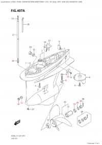 407A - Gear Case (Df200At:(E11,E40)) (407A -    (Df200At: (E11, E40) ))