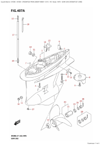 407A - Gear Case (Df200At:(E11,E40)) (407A -    (Df200At: (E11, E40) ))