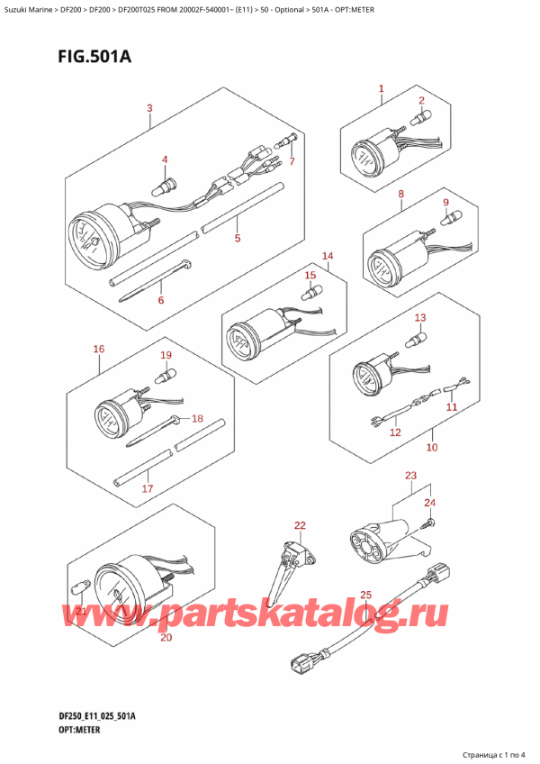   ,   , SUZUKI DF200T X / XX FROM  20002F-540001~ (E11 025), Opt:meter / : 