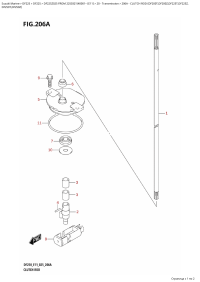 206A  -  Clutch  Rod  (Df200T,Df200Z,Df225T,Df225Z, (206A -   (Df200T, Df200Z, Df225T, Df225Z,)