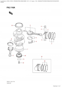 116A  -  Crankshaft  (Df200T,Df200Z,Df225T,Df225Z,Df250T, (116A -  (Df200T, Df200Z, Df225T, Df225Z, Df250T,)