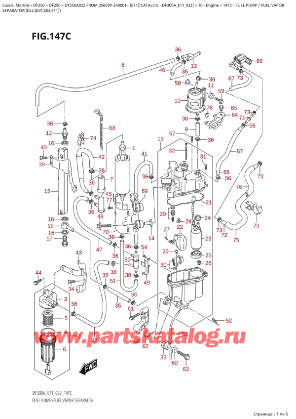 ,   , Suzuki Suzuki DF250AP X / XX FROM 25003P-240001~  (E11) - 2022,   / Fuel Vapor