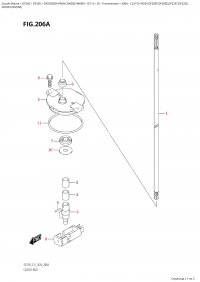 206A  -  Clutch  Rod  (Df200T,Df200Z,Df225T,Df225Z, (206A -   (Df200T, Df200Z, Df225T, Df225Z,)