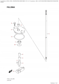 206A  -  Clutch  Rod  (Df200T,Df200Z,Df225T,Df225Z,Df250T, (206A -   (Df200T, Df200Z, Df225T, Df225Z, Df250T,)