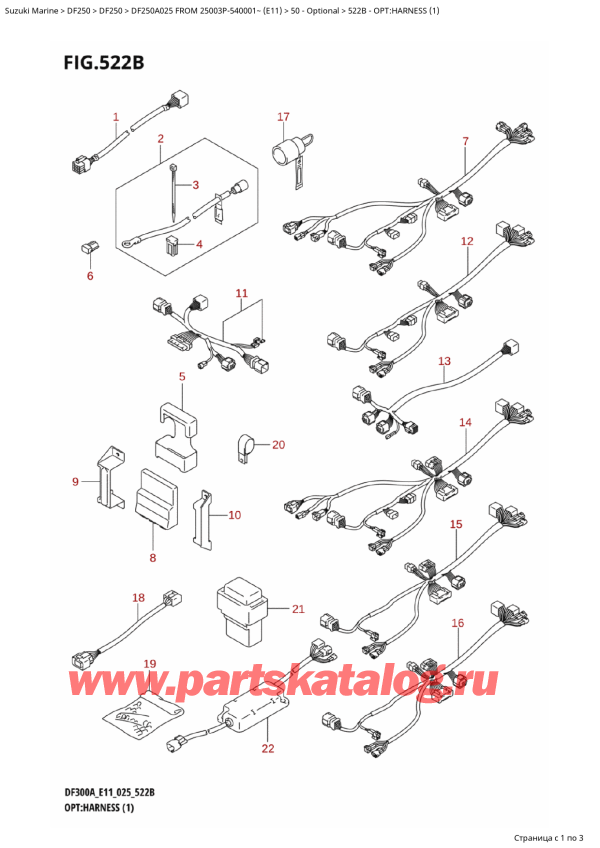 ,   , Suzuki DF250AP X / XX FROM 25003P-540001~ (E11 025)  2025 , :   (1)