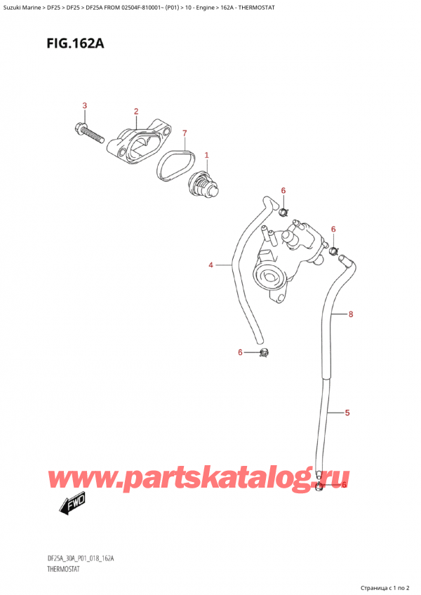  ,   , Suzuki Suzuki DF25A S / L FROM 02504F-810001~  (P01) - 2018, Thermostat