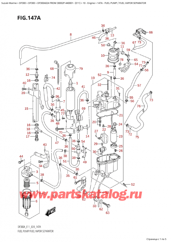   ,   ,  Suzuki DF300A TX-TXX FROM 30002P-440001~ (E11 024)  2024 ,   /    / Fuel Pump  /  Fuel Vapor Separator