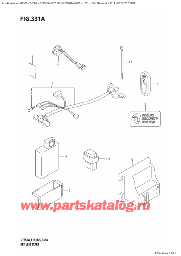   ,   , Suzuki DF300B MD FROM 30001D-540001~ (E11 025)  2025 ,  Less Start