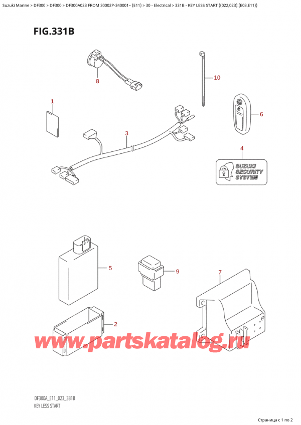   ,  , SUZUKI Suzuki DF300AP X / XX FROM 30002P-340001~  (E11) - 2023, Key Less  Start ((022,023):(E03,E11))