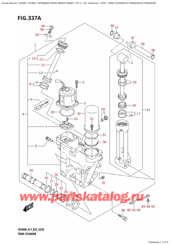 ,  , SUZUKI DF300A X / XX FROM 30002P-540001~ (E11 025)  2025 ,   (XTransom, XxTransom) / Trim Cylinder (XTransom,XxTransom)