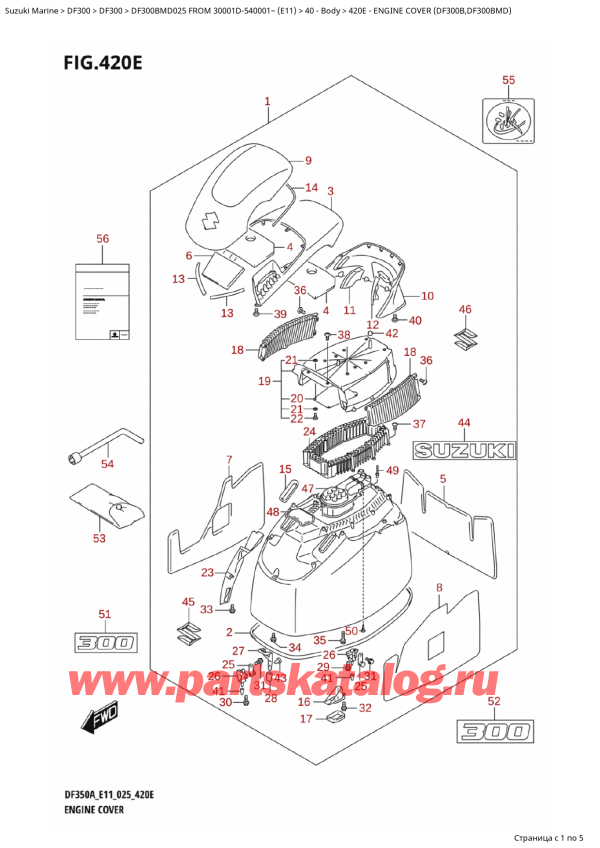   ,    , Suzuki DF300B MD FROM 30001D-540001~ (E11 025),   () (Df300B, Df300Bmd) - Engine Cover (Df300B,Df300Bmd)