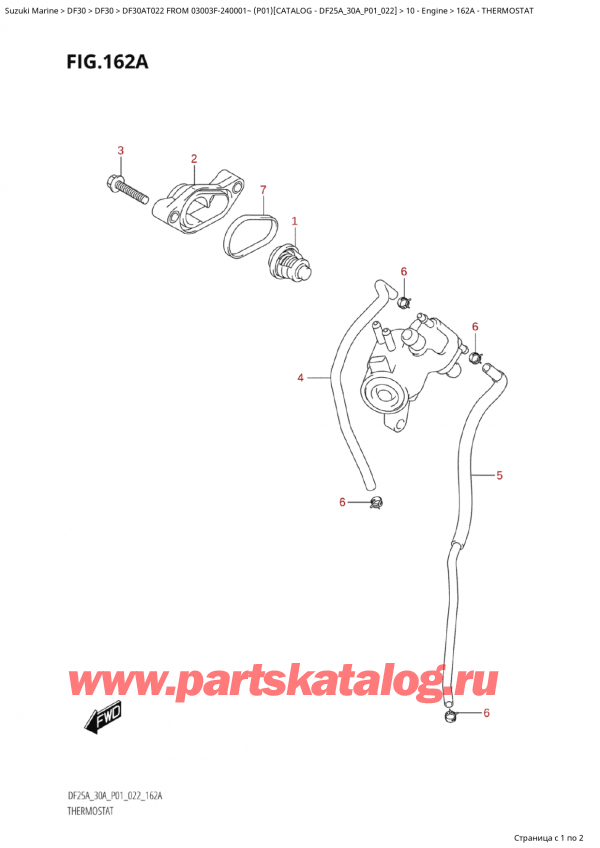  ,    , Suzuki Suzuki DF30A TS / TL FROM 03003F-240001~  (P01) - 2022, Thermostat