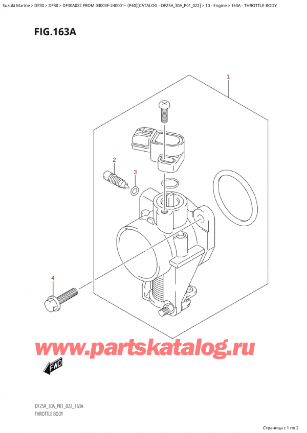  ,  ,  Suzuki DF30A S / L FROM 03003F-240001~  (P40) - 2022, Throttle  Body -  